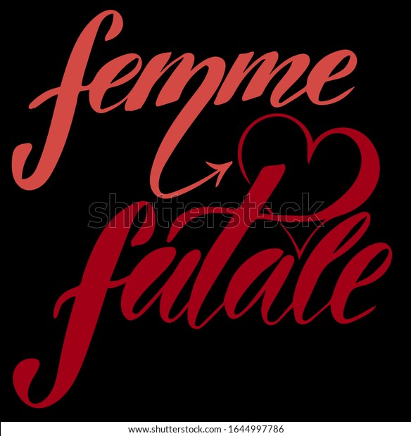 Vector Illustration Femme Fatale Text Logotype Stock Vector Royalty Free 1644997786