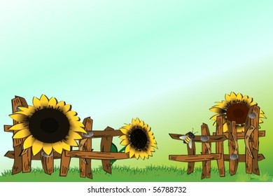 vector illustration of fence