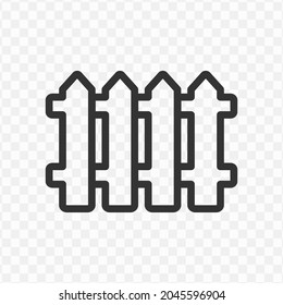 Vector illustration of fence icon in dark color and transparent background(png).
