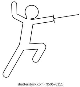 Vector illustration of Fencing.