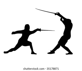 vector illustration of fencing