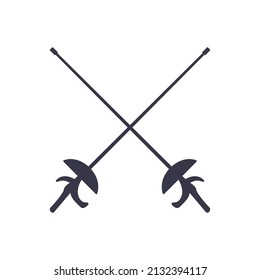 vector illustration of fencing epee icon, a device of fencing sport on white background