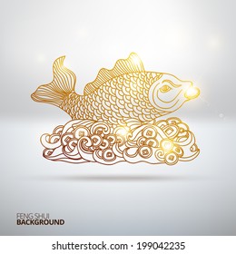 Vector illustration with Feng Shui fish.