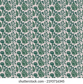 Ilustración vectorial del patrón de helecho. Patrón de hierro con huellas de hojas de helecho. Conjunto de siluetas de helechos. Se puede utilizar para textiles, papel pintado, papel de embalaje