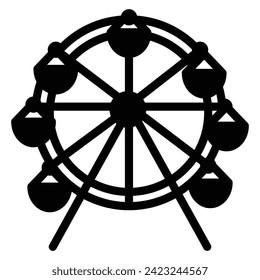 Vector illustration. Ferris wheel. Carnival. Funfair background.