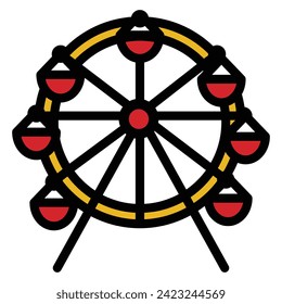 Vektorgrafik. Riesenrad. Karneval. Unfairer Hintergrund.