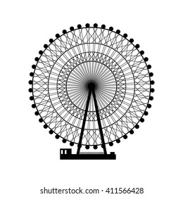Vector illustration. Ferris wheel. Carnival. Funfair background.