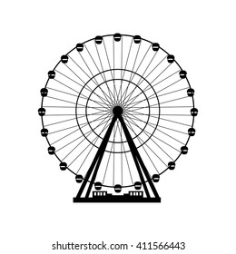 Vector illustration. Ferris wheel. Carnival. Funfair background.