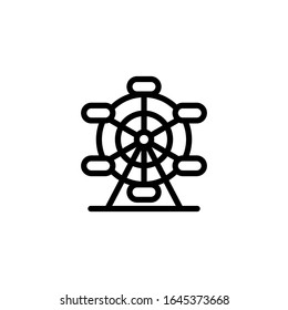 Icono de la rueda del vector. Plantilla de diseño de línea
