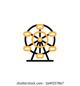 Vektorillustration-Illustration, Riesenradsymbol. Zeile und zwei Farbdesign-Vorlage