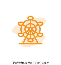Vector illustration, ferris wheel icon design template