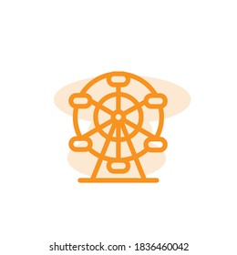 Ilustración del vector, plantilla de diseño de iconos de la rueda de la ferris