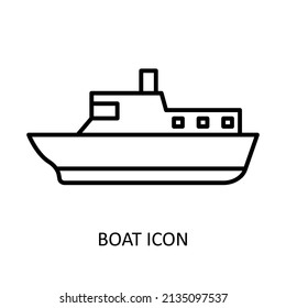 Vector illustration with ferryboat. Linear drawing