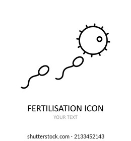 Vector illustration with fertilization - sperm and egg.