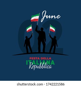 Vector illustration of Festa della Repubblica Italiana. Italian Republic Day. vector illustration