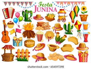 vector illustration of Festa Junina celebration background of Brazil and Portugal festival