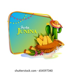 vector illustration of Festa Junina celebration background of Brazil and Portugal festival