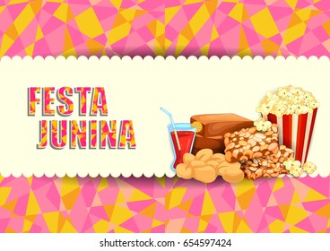 vector illustration of Festa Junina celebration background of Brazil and Portugal festival