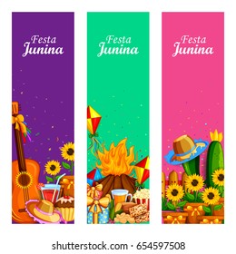 vector illustration of Festa Junina celebration background of Brazil and Portugal festival