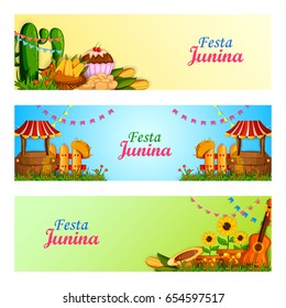 vector illustration of Festa Junina celebration background of Brazil and Portugal festival