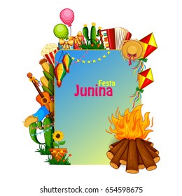 vector illustration of Festa Junina celebration background of Brazil and Portugal festival - Shutterstock ID 654598675