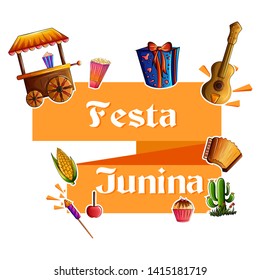 vector illustration of Festas Junina celebration background for traditional holiday of Brazil
