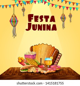 vector illustration of Festas Junina celebration background for traditional holiday of Brazil