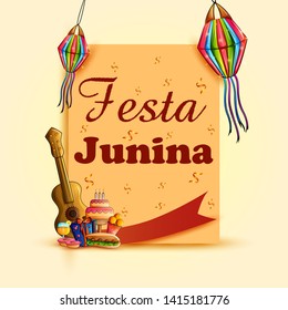 vector illustration of Festas Junina celebration background for traditional holiday of Brazil