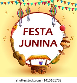 vector illustration of Festas Junina celebration background for traditional holiday of Brazil