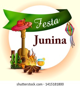 vector illustration of Festas Junina celebration background for traditional holiday of Brazil