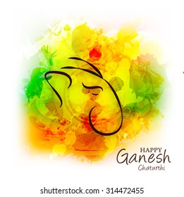 Vector illustration festival of Ganesh Chaturthi on colourful background.