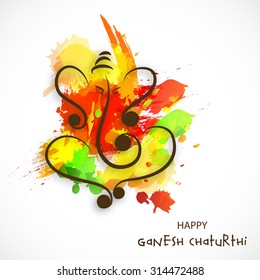 Vector illustration festival of Ganesh Chaturthi on colourful background.