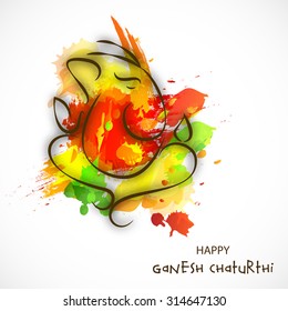 Vector illustration festival of Ganesh Chaturthi on colourful background.