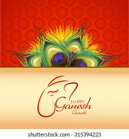 Vector illustration festival of Ganesh Chaturthi on colourful background