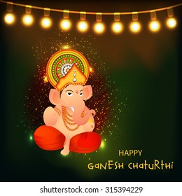Vector illustration festival of Ganesh Chaturthi on colourful background