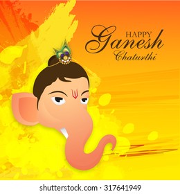 Vector illustration festival of Ganesh Chaturthi on colourful background.