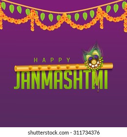  Vector Illustration Festival Of Happy Janmasthami.