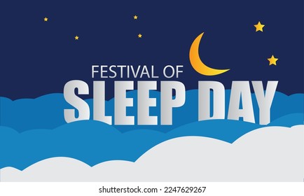 Vector Illustration of Festival of Sleep Day. Simple and Elegant Design