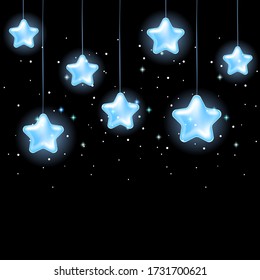 Vector illustration of festive background of shiny stars beautiful decorative design elements