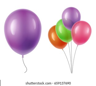 Vector illustration of festive balloons transparency on white