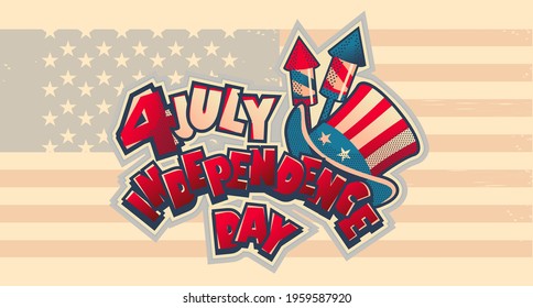 vector illustration festive banner for america independence day, badge