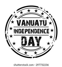 Vector illustration festive banner in colors of flag of The Vanuatu and an inscription of Vanuatu Happy Independence Day.