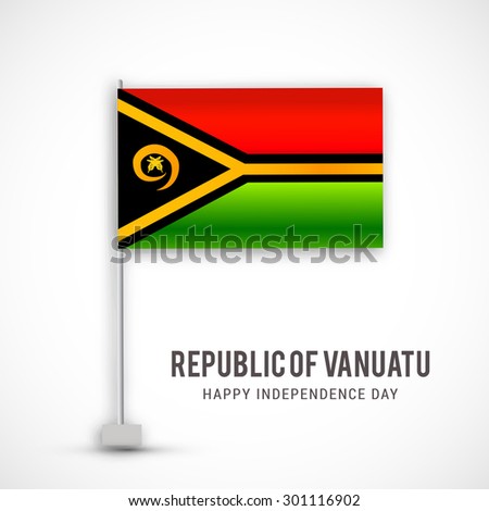 Vector illustration festive banner in colors of flag of The Vanuatu and an inscription "30th July Republic of Vanuatu Happy Independence Day.