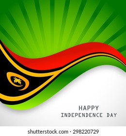 Vector illustration festive banner with stylized flag of The Vanuatu and an inscription "Republic of Vanuatu Happy Independence Day July 30th"