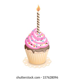 vector illustration  festive birthday cake - eps10
