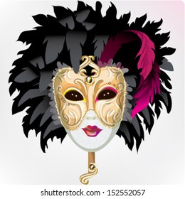 Vector Illustration of a Festive Carnival Mask 