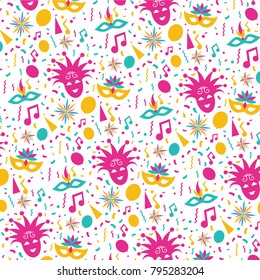 vector illustration. festive carnivals in Brazil and Mardi Gras in Venice. vector background pattern of colorful festive elements.