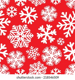 Vector illustration Festive Christmas and New Year seamless snowflakes pattern