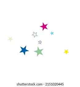 vector illustration. Festive colorful star confetti background.