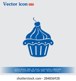 Vector illustration Festive cupcake with cherry
